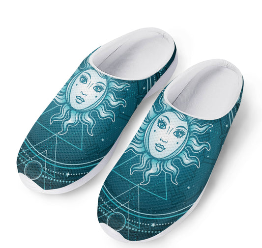 Geometric Celestial Sun And Moon Print Mesh Casual Shoes