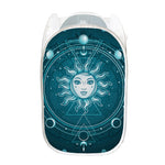 Geometric Celestial Sun And Moon Print Mesh Laundry Hamper
