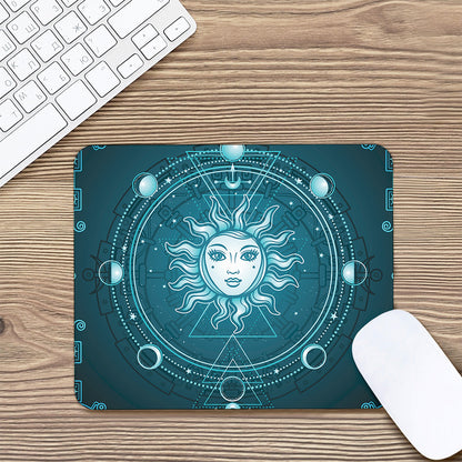Geometric Celestial Sun And Moon Print Mouse Pad