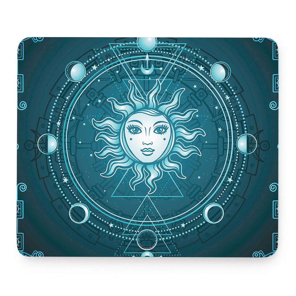Geometric Celestial Sun And Moon Print Mouse Pad
