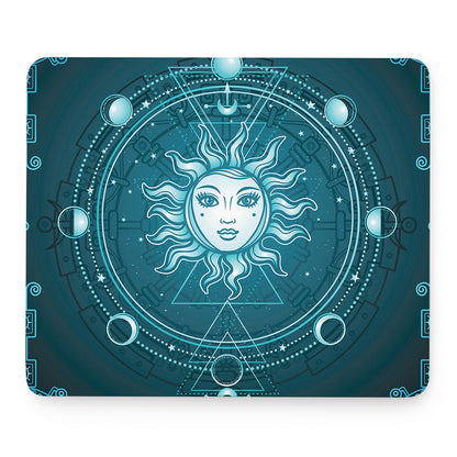 Geometric Celestial Sun And Moon Print Mouse Pad