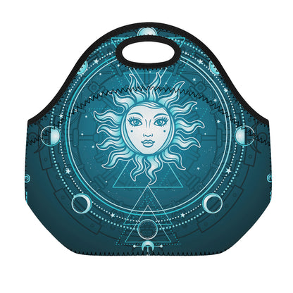 Geometric Celestial Sun And Moon Print Neoprene Lunch Bag