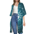 Geometric Celestial Sun And Moon Print Open Front Beach Cover Up