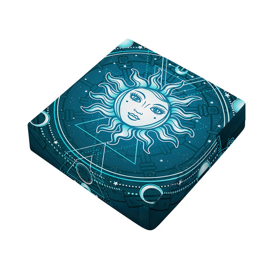 Geometric Celestial Sun And Moon Print Outdoor Seat Cushion Cover