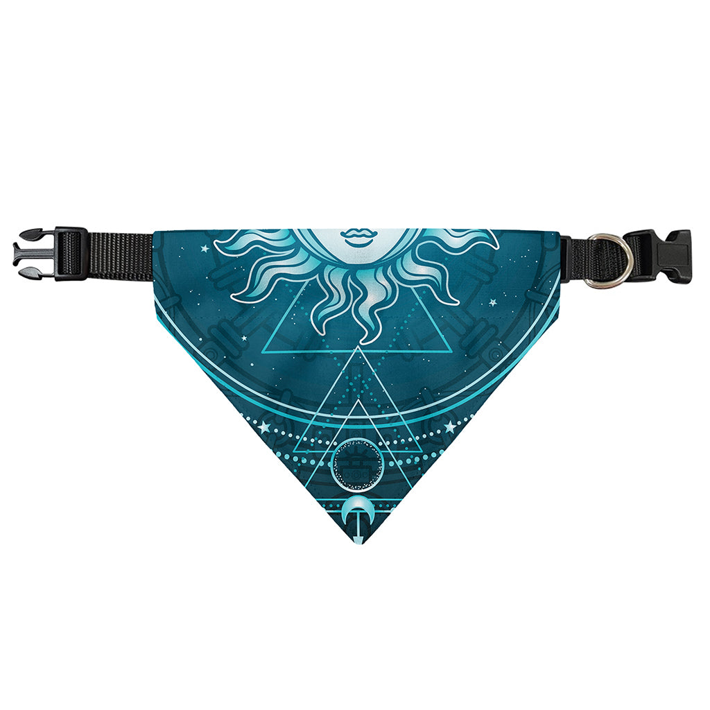 Geometric Celestial Sun And Moon Print Over The Collar Dog Bandana