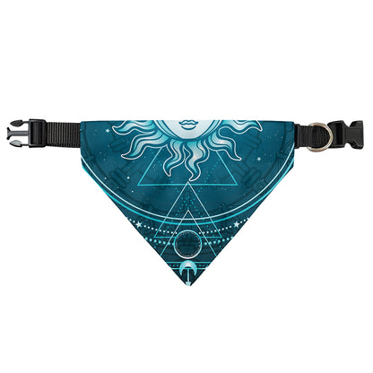 Geometric Celestial Sun And Moon Print Over The Collar Dog Bandana