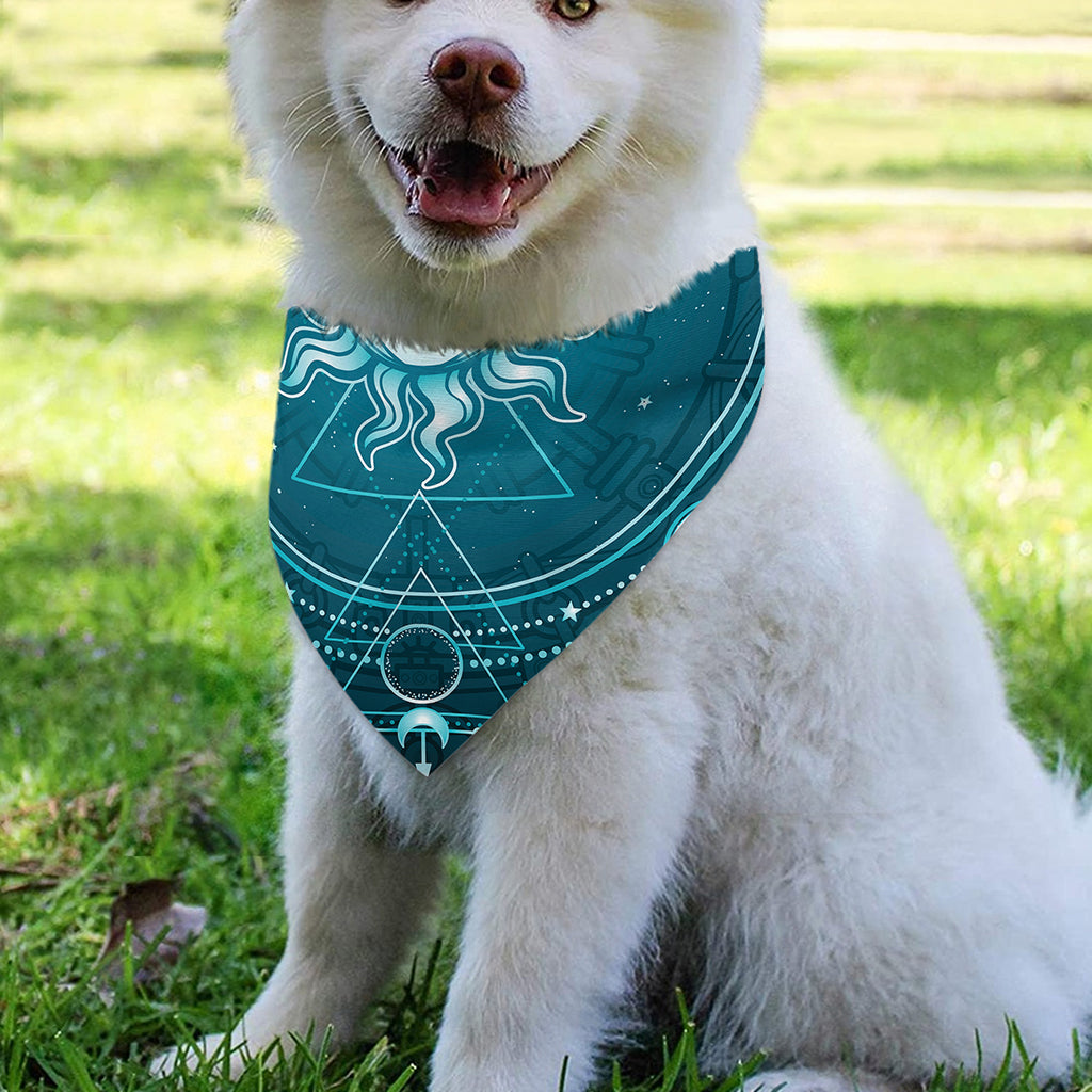 Geometric Celestial Sun And Moon Print Over The Collar Dog Bandana