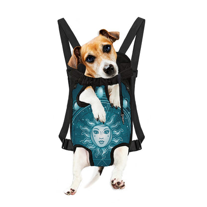Geometric Celestial Sun And Moon Print Pet Carrier Backpack