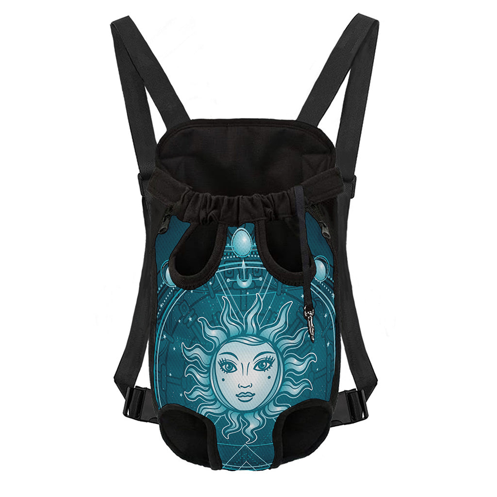 Geometric Celestial Sun And Moon Print Pet Carrier Backpack