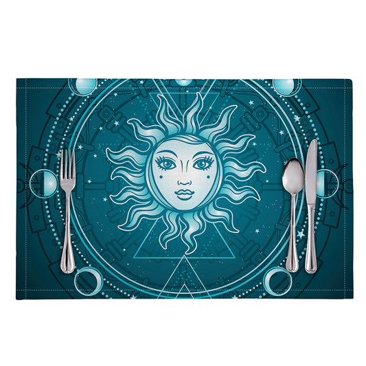 Geometric Celestial Sun And Moon Print Placemat