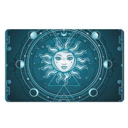 Geometric Celestial Sun And Moon Print Polyester Doormat