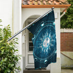 Geometric Celestial Sun And Moon Print Polyester Flag