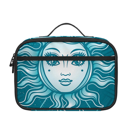Geometric Celestial Sun And Moon Print Portable Lunch Bag
