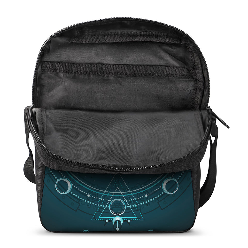 Geometric Celestial Sun And Moon Print Rectangular Crossbody Bag