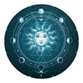 Geometric Celestial Sun And Moon Print Round Blanket
