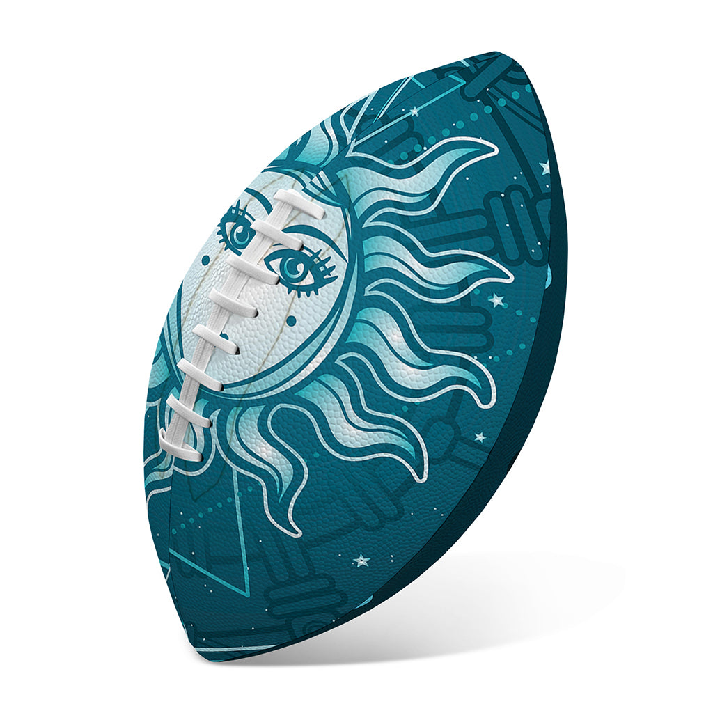 Geometric Celestial Sun And Moon Print Rugby Ball