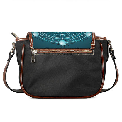 Geometric Celestial Sun And Moon Print Saddle Bag