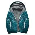 Geometric Celestial Sun And Moon Print Sherpa Lined Zip Up Hoodie