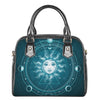 Geometric Celestial Sun And Moon Print Shoulder Handbag