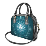 Geometric Celestial Sun And Moon Print Shoulder Handbag