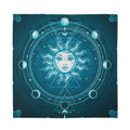 Geometric Celestial Sun And Moon Print Silk Bandana