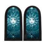 Geometric Celestial Sun And Moon Print Skillet Handle Cover