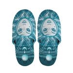 Geometric Celestial Sun And Moon Print Slippers