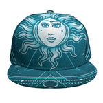 Geometric Celestial Sun And Moon Print Snapback Cap