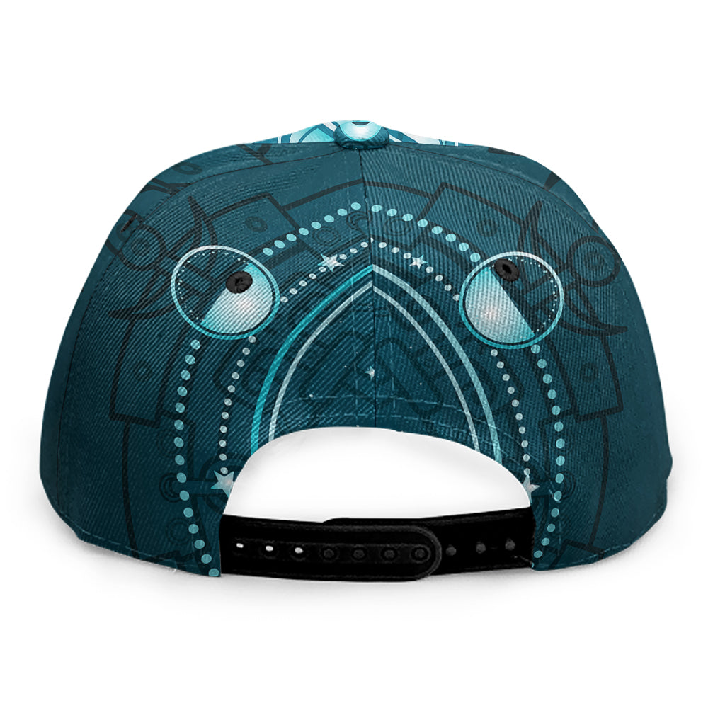 Geometric Celestial Sun And Moon Print Snapback Cap