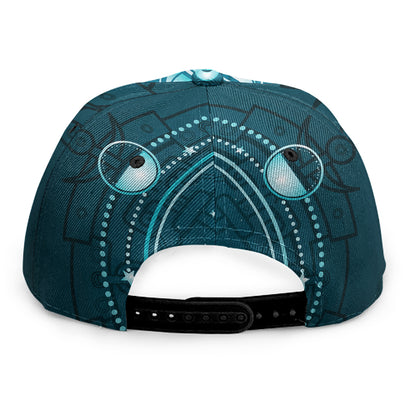 Geometric Celestial Sun And Moon Print Snapback Cap