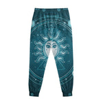 Geometric Celestial Sun And Moon Print Sweatpants