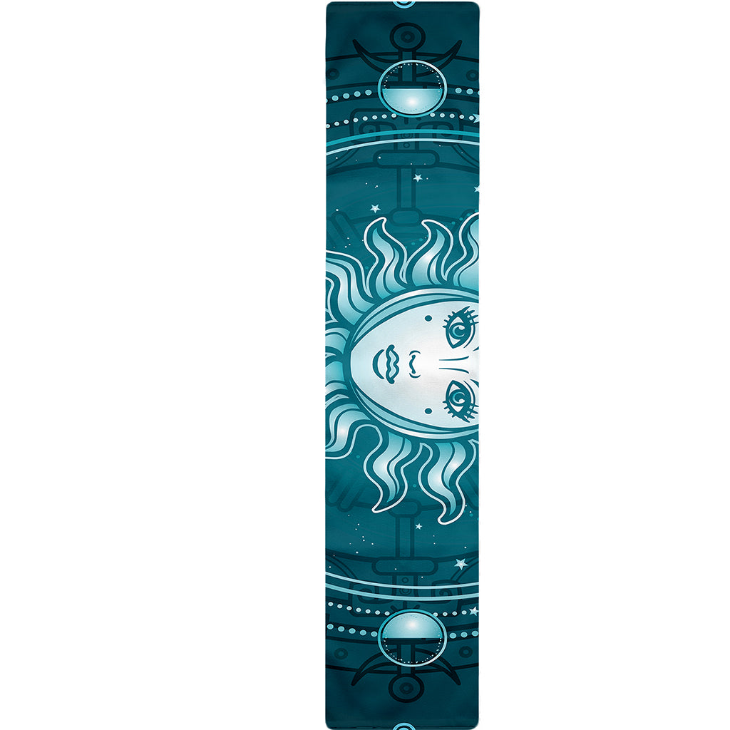 Geometric Celestial Sun And Moon Print Table Runner