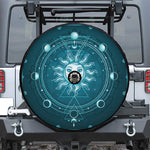 Geometric Celestial Sun And Moon Print Tire Cover With Camera Hole