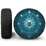 Geometric Celestial Sun And Moon Print Tire Cover With Camera Hole