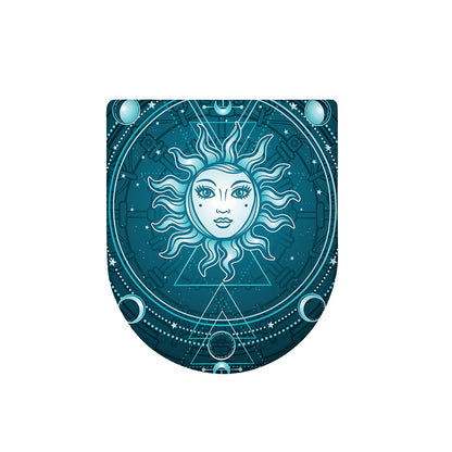 Geometric Celestial Sun And Moon Print Toilet Lid Cover