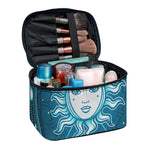 Geometric Celestial Sun And Moon Print Travel Makeup Bag