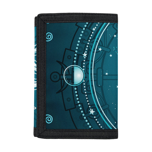 Geometric Celestial Sun And Moon Print Trifold Wallet