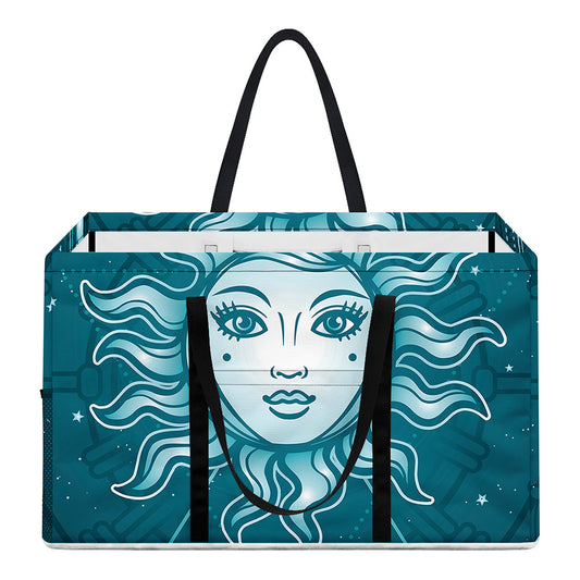 Geometric Celestial Sun And Moon Print Utility Tote Bag