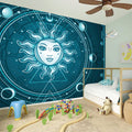 Geometric Celestial Sun And Moon Print Wall Sticker