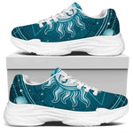 Geometric Celestial Sun And Moon Print White Chunky Shoes