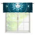 Geometric Celestial Sun And Moon Print Window Valance