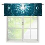Geometric Celestial Sun And Moon Print Window Valance