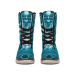 Geometric Celestial Sun And Moon Print Winter Boots
