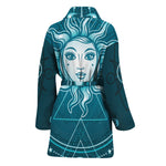 Geometric Celestial Sun And Moon Print Women's Bathrobe