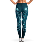 Geometric Celestial Sun And Moon Print Women's Leggings