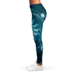 Geometric Celestial Sun And Moon Print Women's Leggings