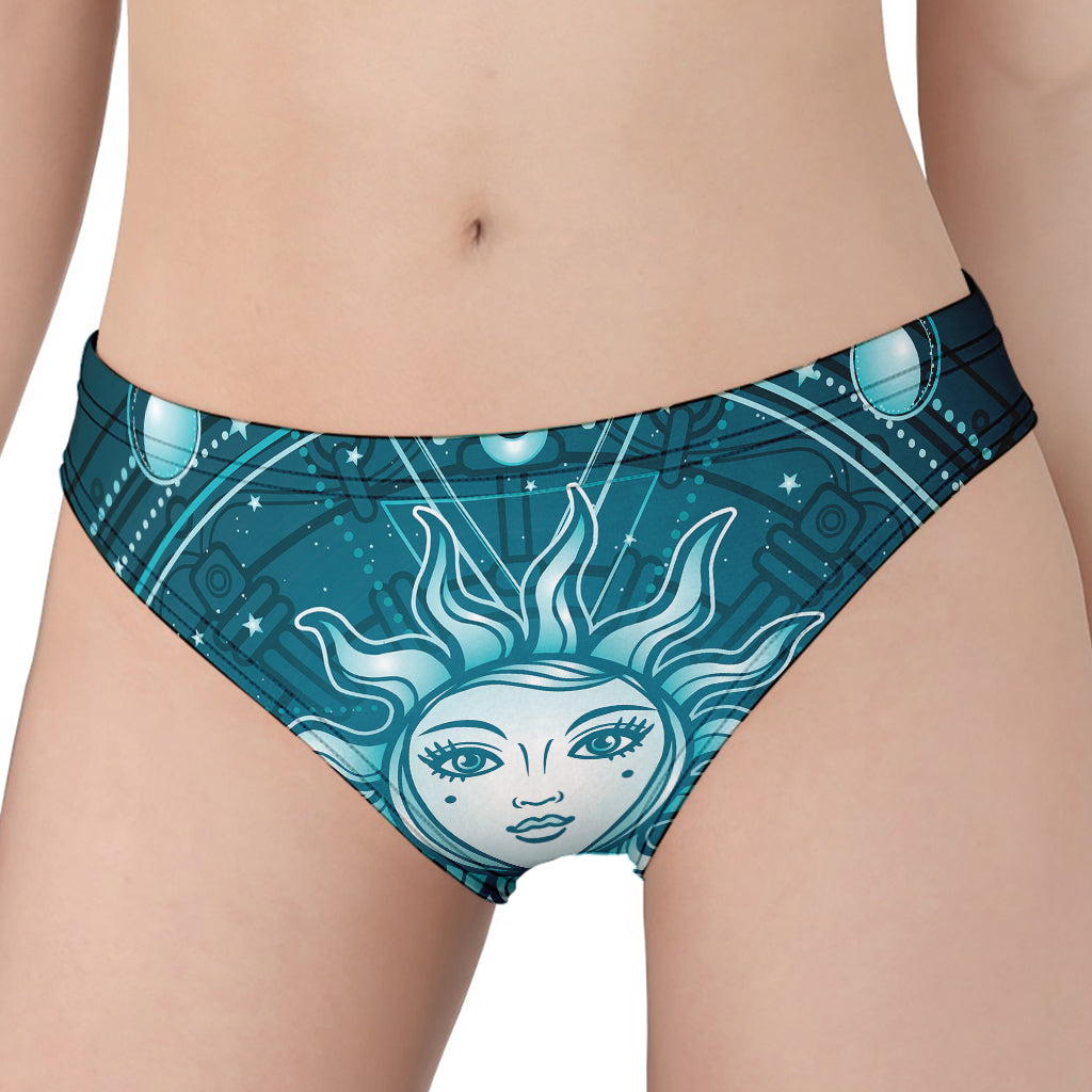 Geometric Celestial Sun And Moon Print Women's Panties