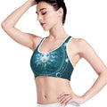 Geometric Celestial Sun And Moon Print Women's Sports Bra