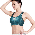 Geometric Celestial Sun And Moon Print Women's Sports Bra