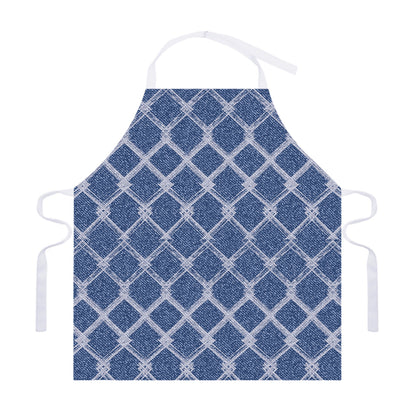 Geometric Denim Jeans Pattern Print Adjustable Apron